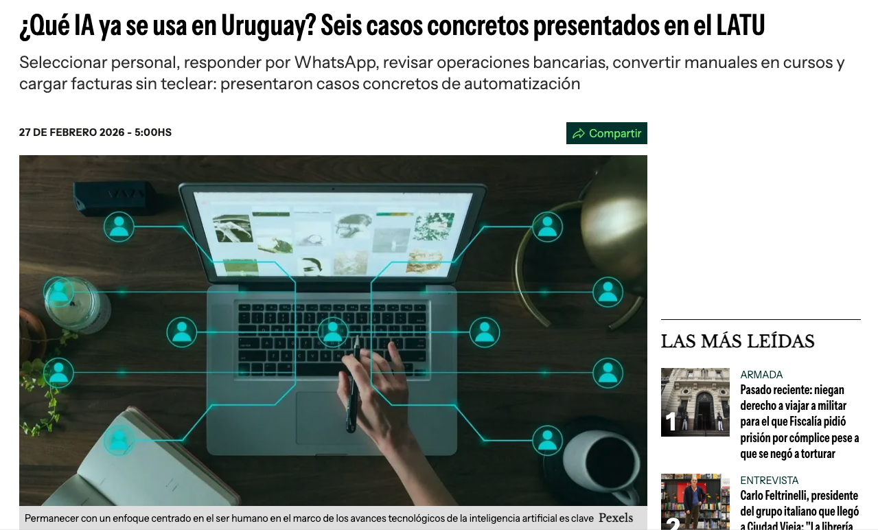 Qué IA ya se usa en Uruguay: seis casos concretos presentados en el LATU